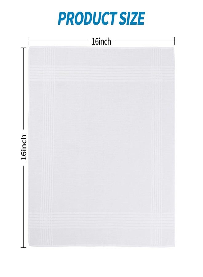 Bolsdoic Men's Handkerchiefs 100% Soft Cotton 12-Pack, Classic White Hankies,Breathable and Reusable Handkerchiefs for Men - Image 2